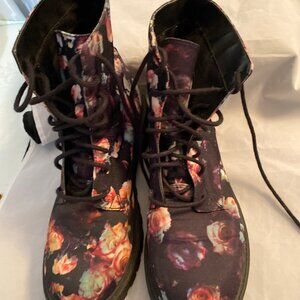 H & M Divided Floral Combat Boots